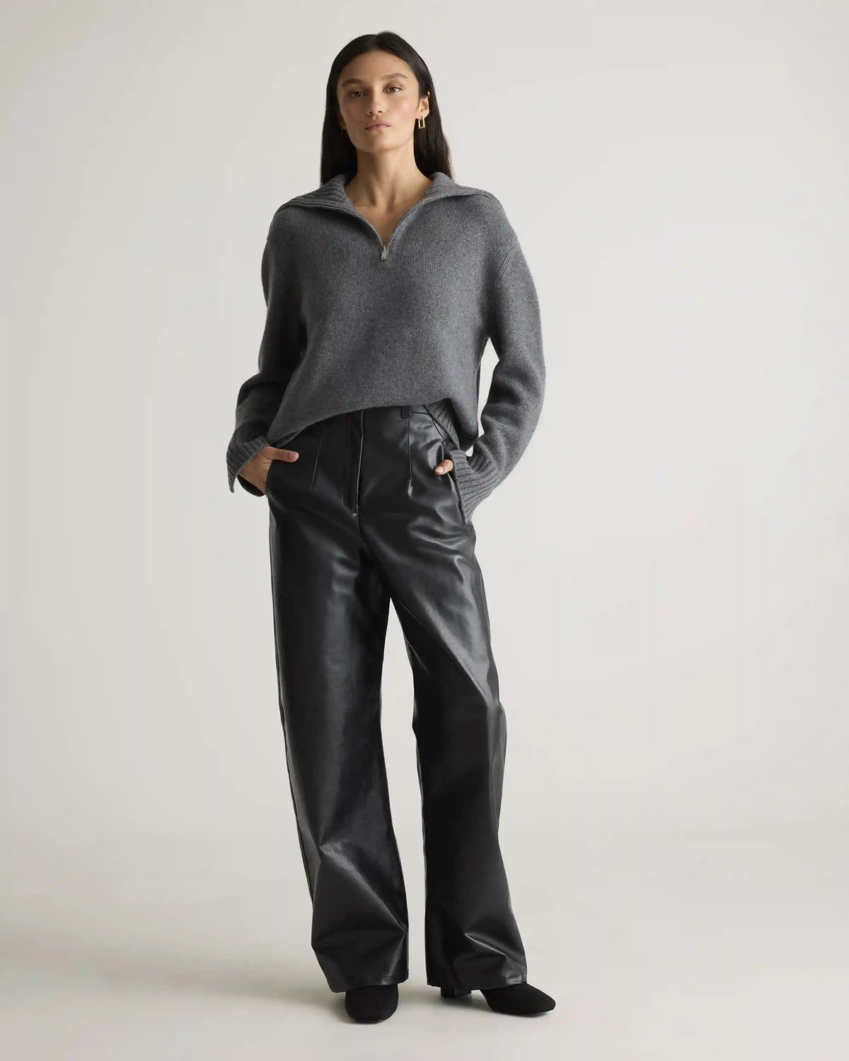 Luxe Baby Cashmere Quarter Zip Sweater