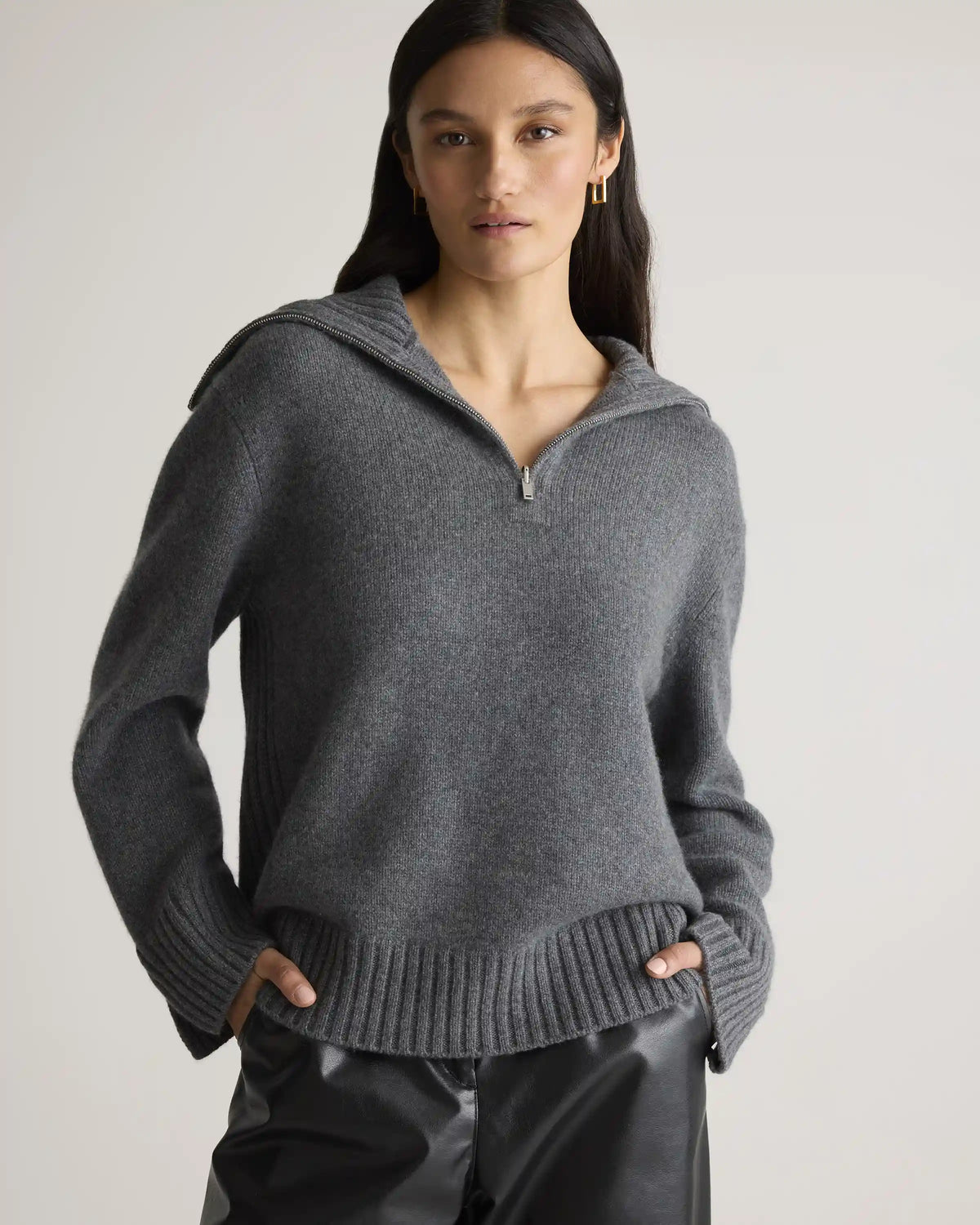 Luxe Baby Cashmere Quarter Zip Sweater