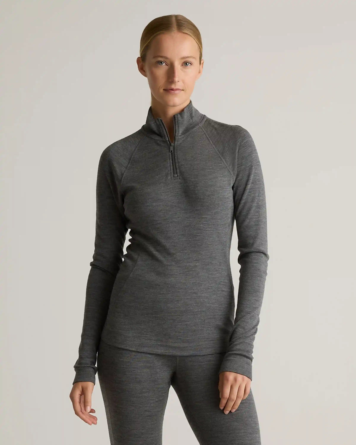 100% Merino Wool Cold Weather Base Layer 1/4 Zip