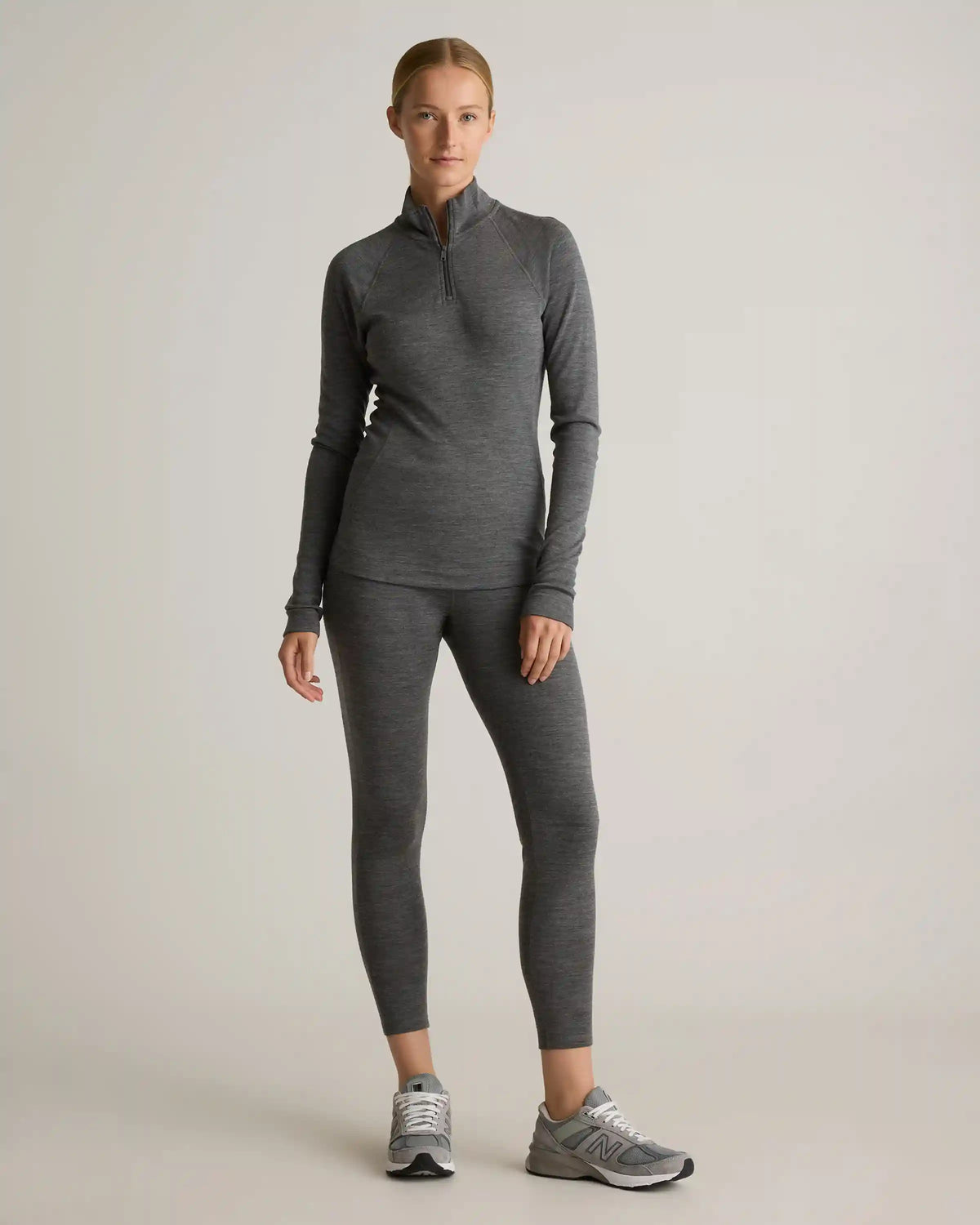 100% Merino Wool Cold Weather Base Layer 1/4 Zip
