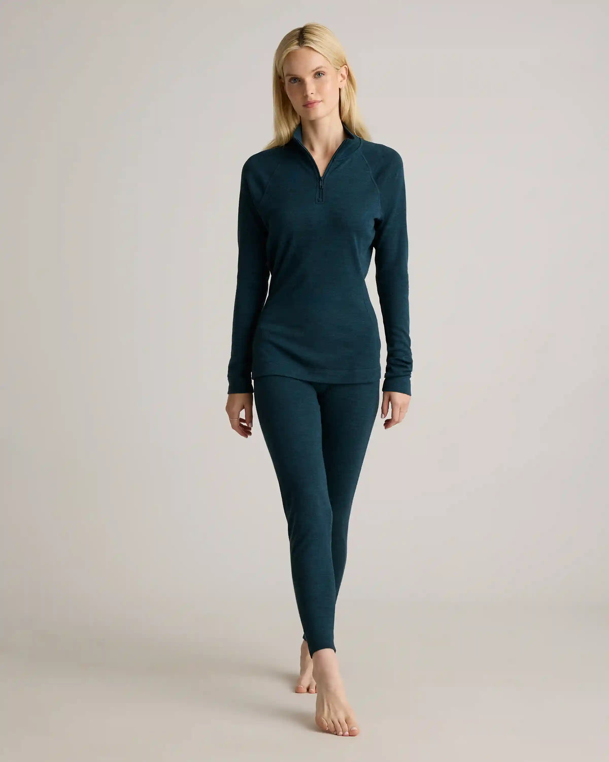 100% Merino Wool Cold Weather Base Layer 1/4 Zip