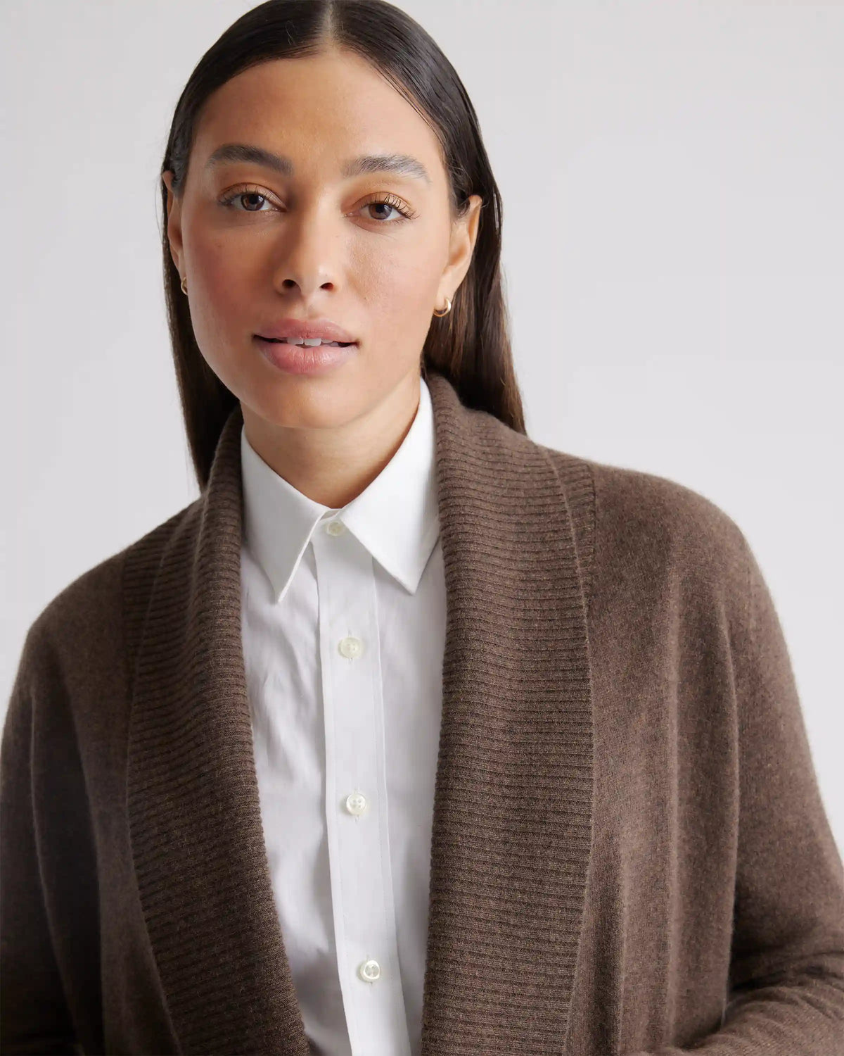 Mongolian Spring Cashmere Open Cardigan Sweater