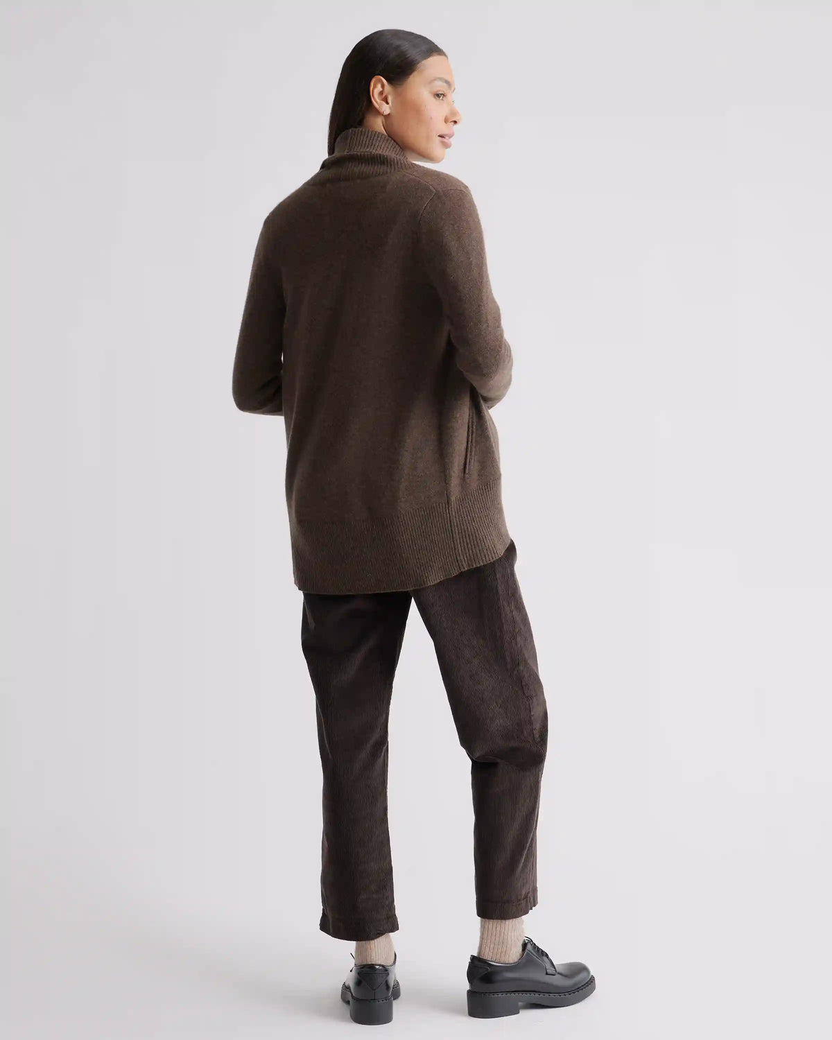 Mongolian Spring Cashmere Open Cardigan Sweater