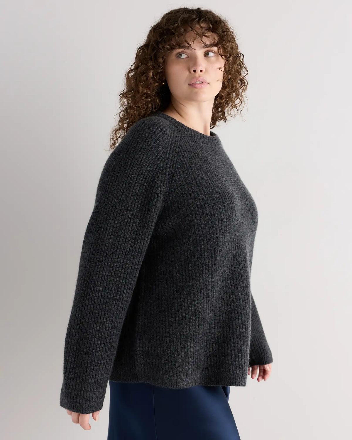 Mongolian Cashmere Fisherman Crewneck Sweater
