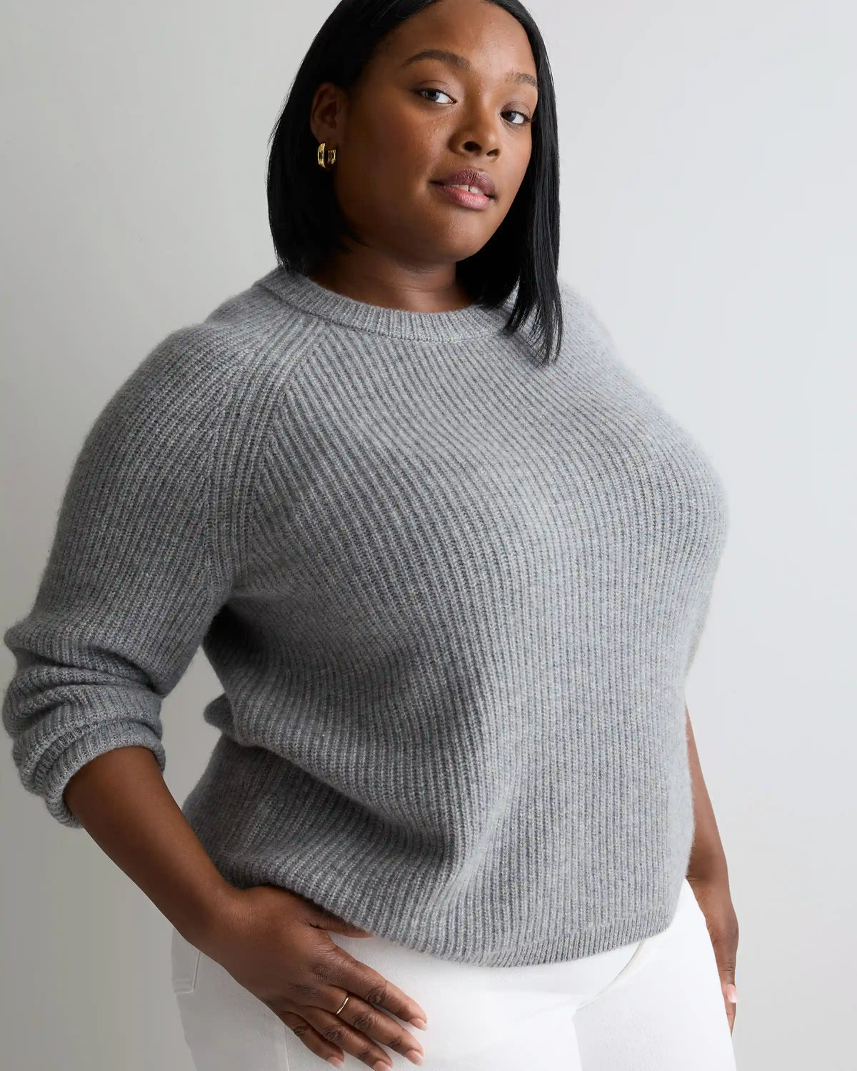 Mongolian Cashmere Fisherman Crewneck Sweater
