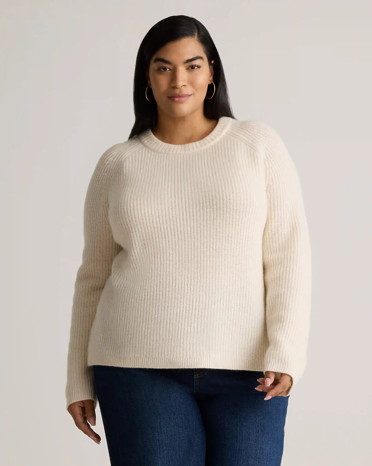 Mongolian Cashmere Fisherman Crewneck Sweater
