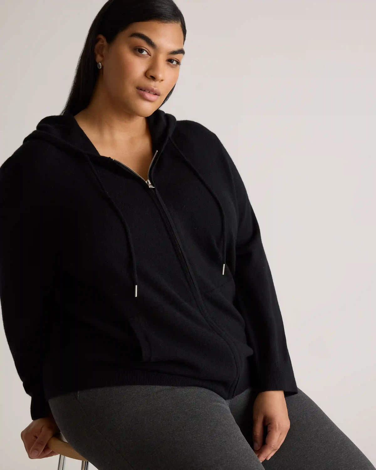 Mongolian Cashmere Full-Zip Hoodie