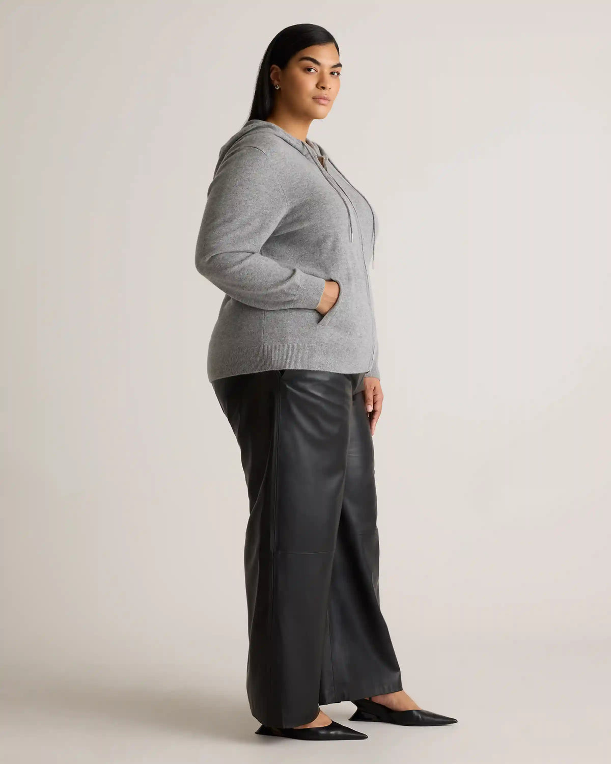 Mongolian Cashmere Full-Zip Hoodie
