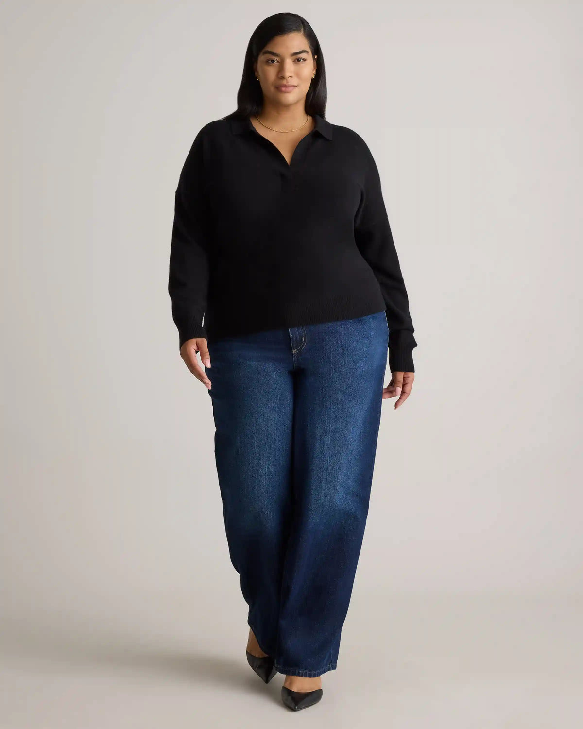 Mongolian Cashmere Polo Sweater