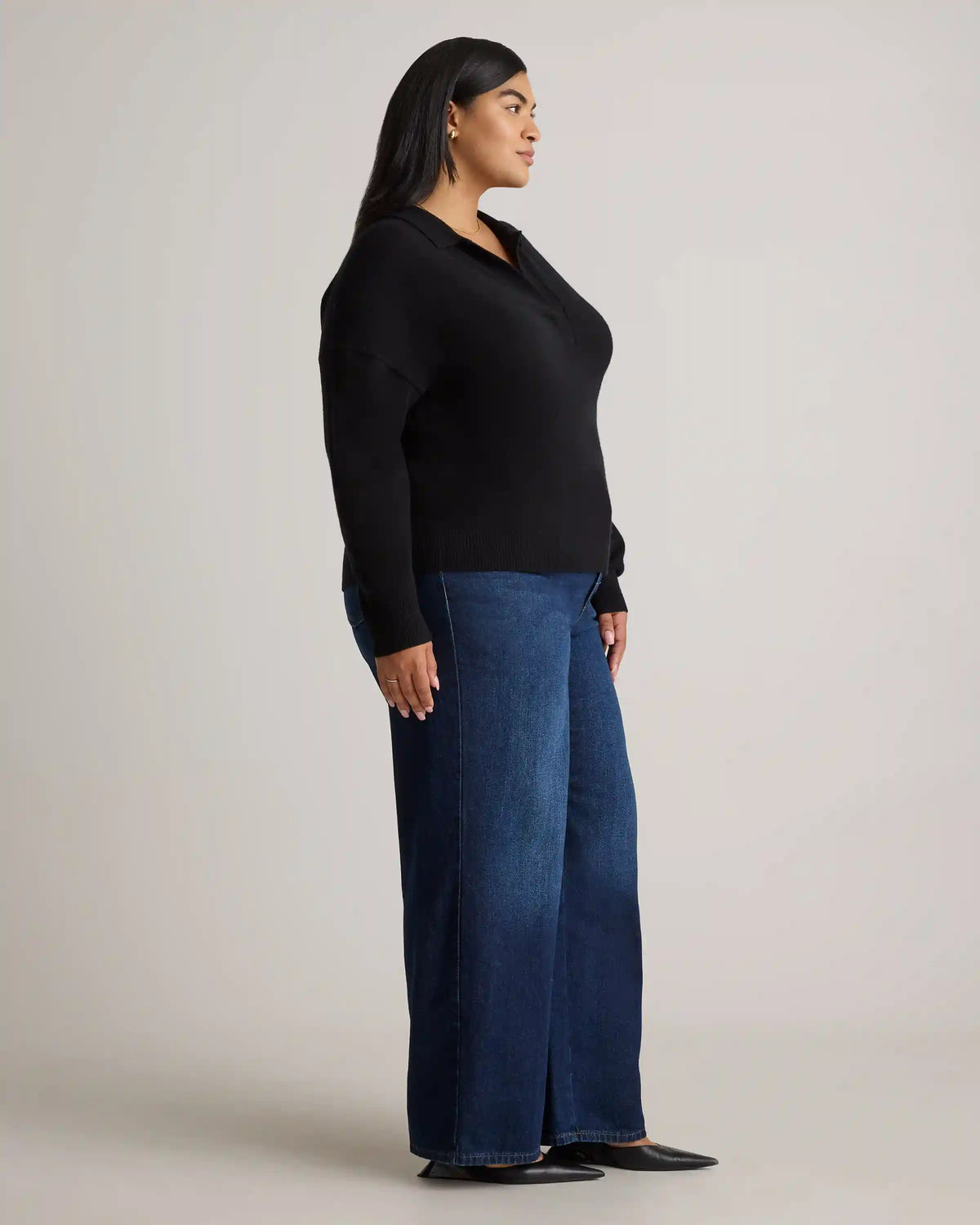 Mongolian Cashmere Polo Sweater