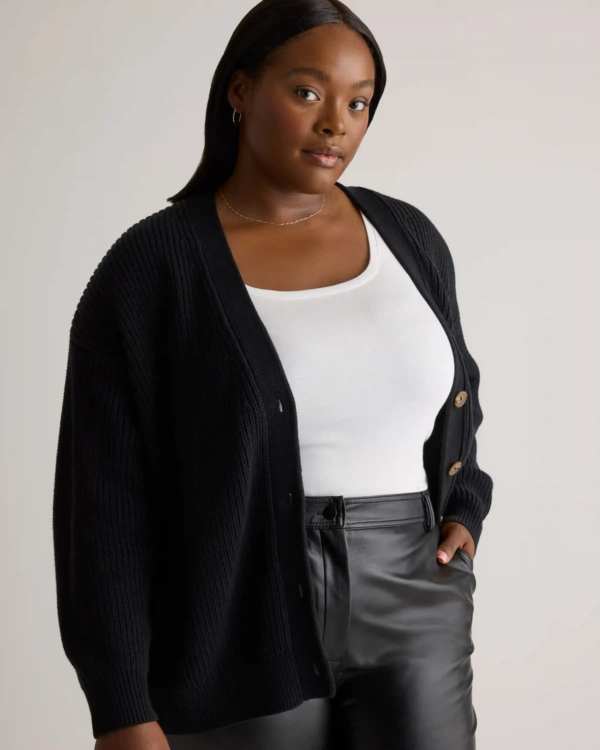 100% Organic Cotton Oversized Boyfriend Cardigan