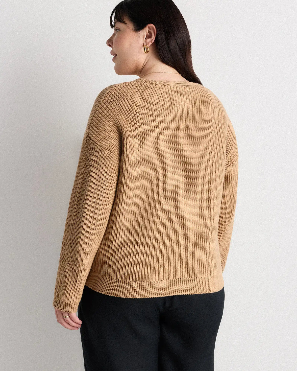 100% Organic Cotton Fisherman V-Neck Sweater