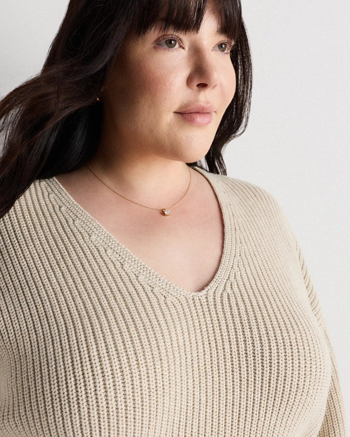 100% Organic Cotton Fisherman V-Neck Sweater