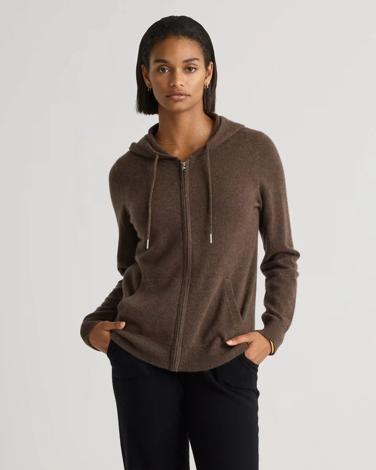Mongolian Cashmere Full-Zip Hoodie