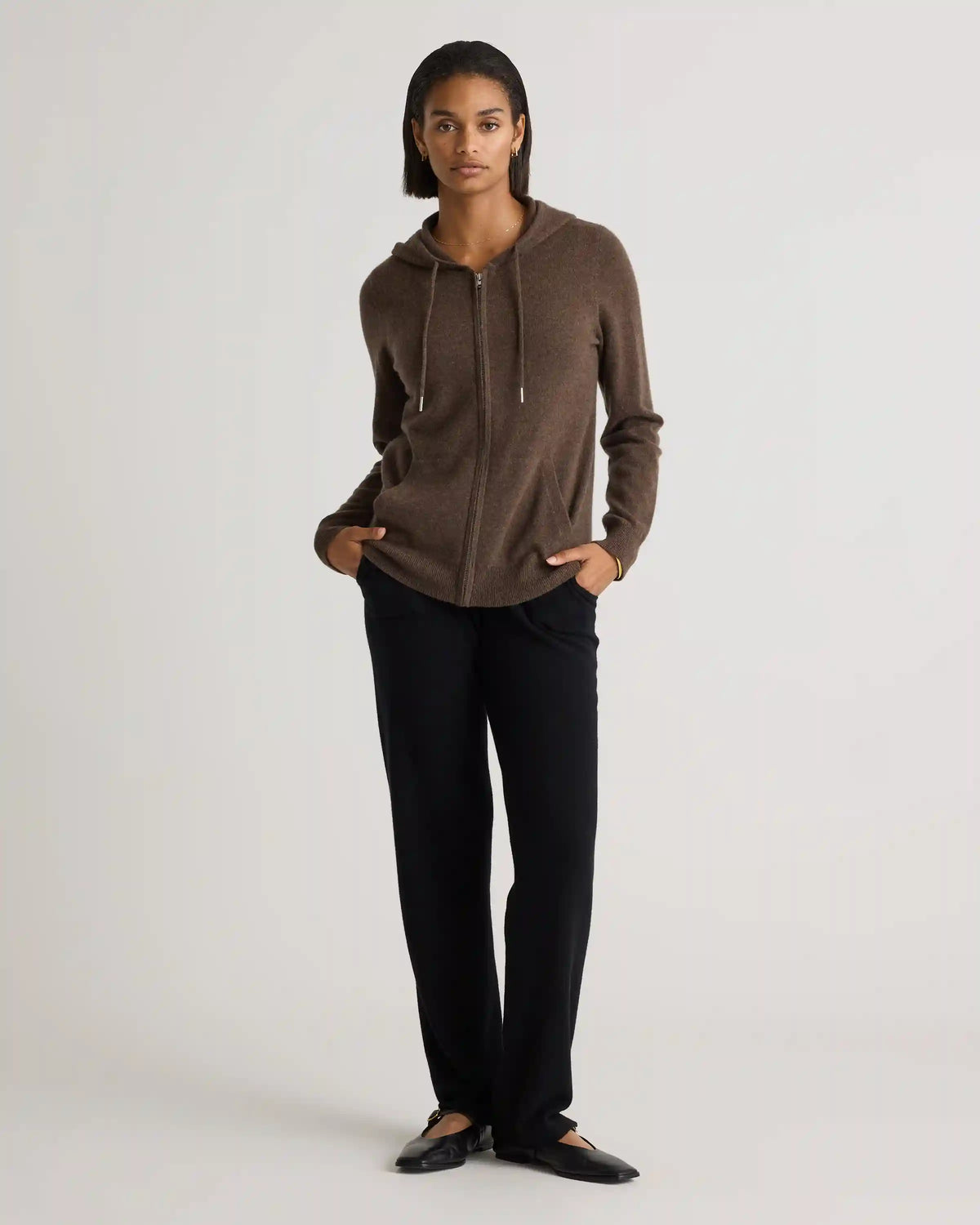 Mongolian Cashmere Full-Zip Hoodie