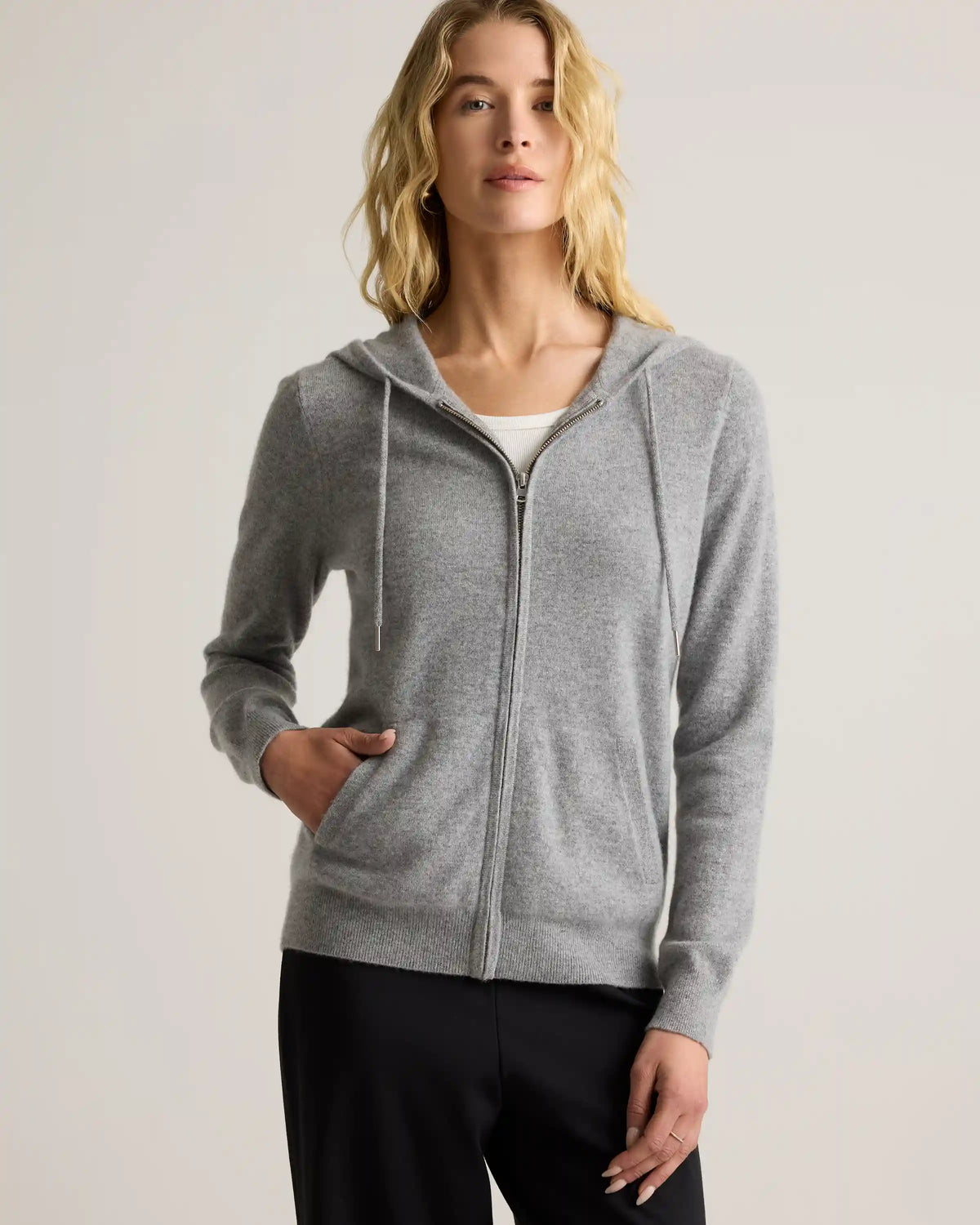 Mongolian Cashmere Full-Zip Hoodie
