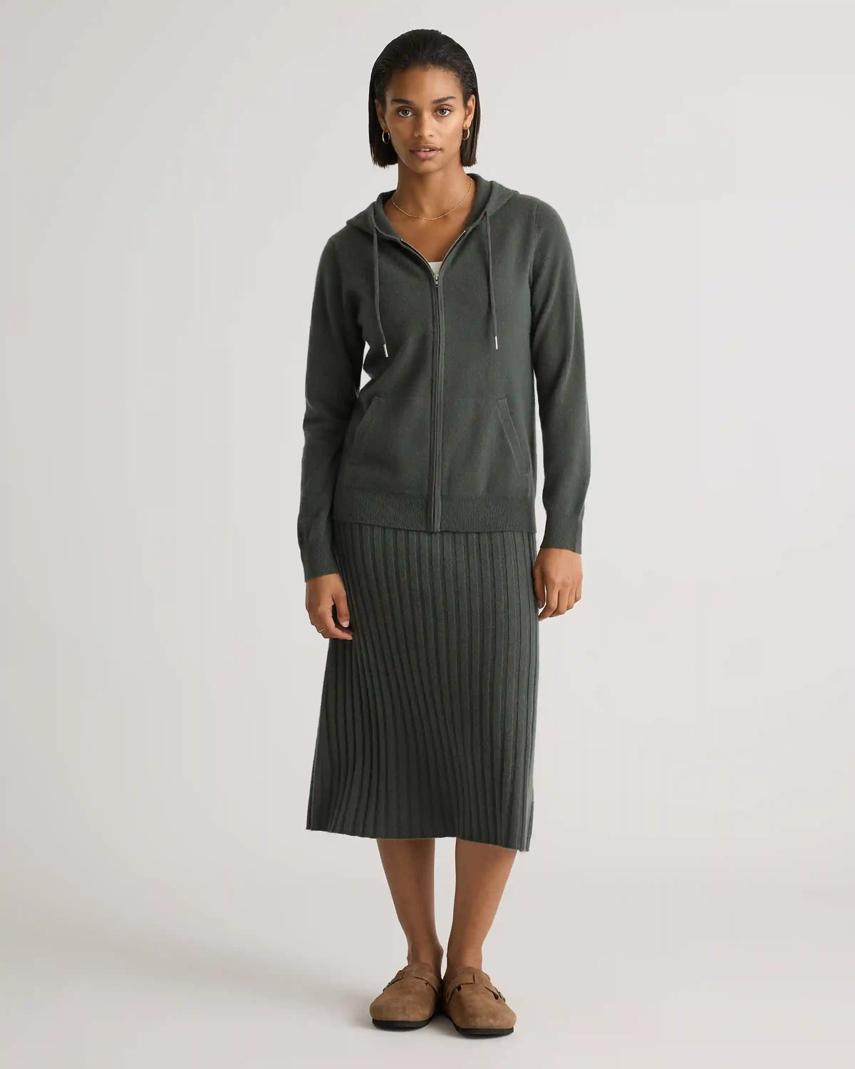 Mongolian Cashmere Full-Zip Hoodie
