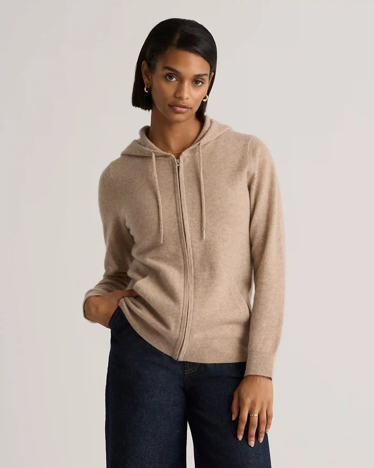 Mongolian Cashmere Full-Zip Hoodie