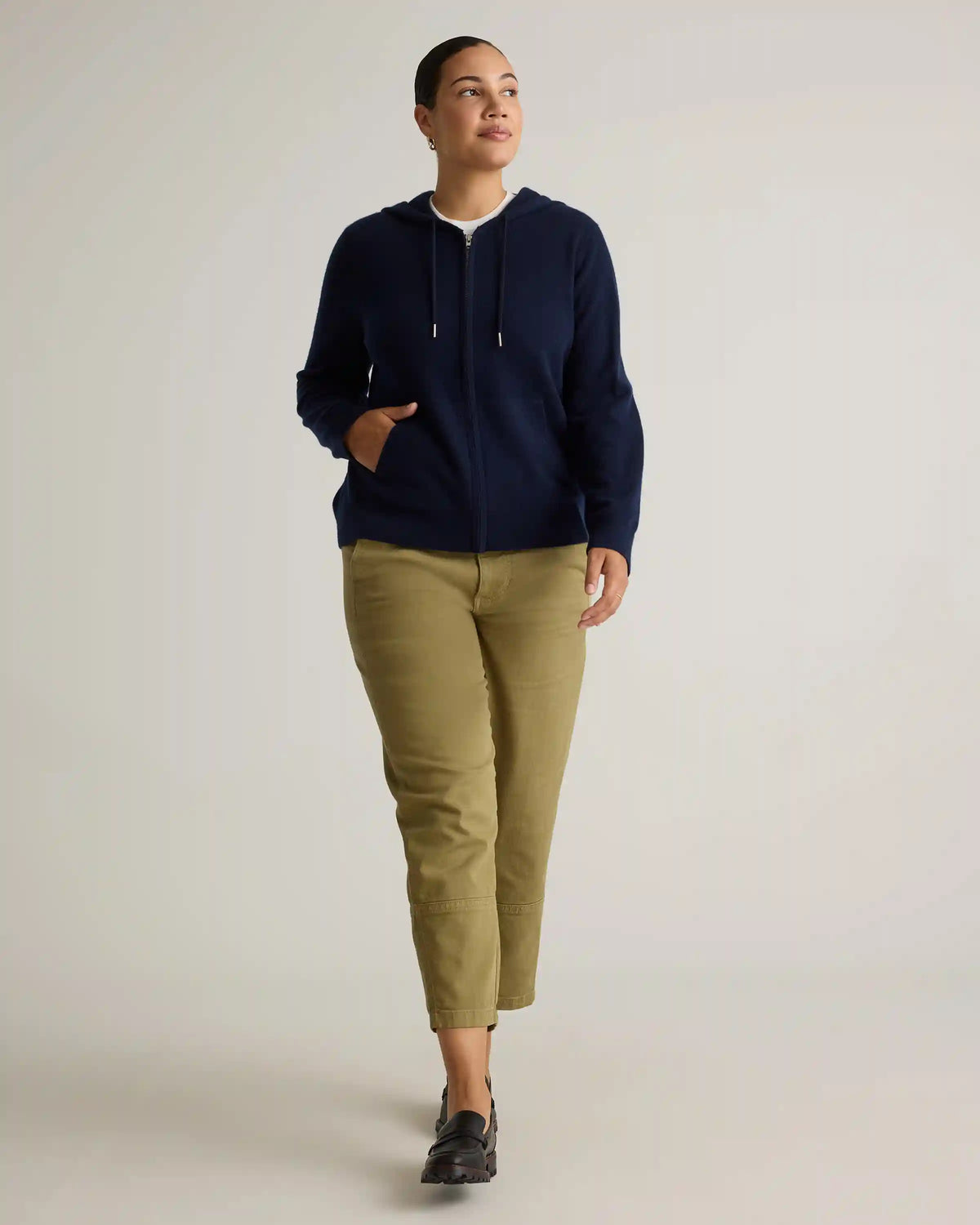 Mongolian Cashmere Full-Zip Hoodie