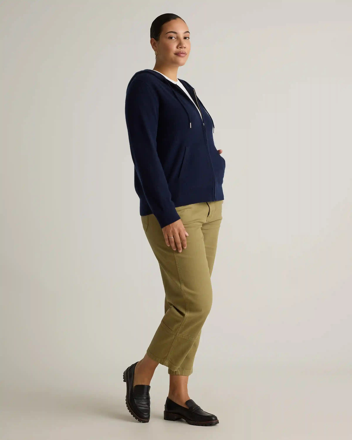 Mongolian Cashmere Full-Zip Hoodie
