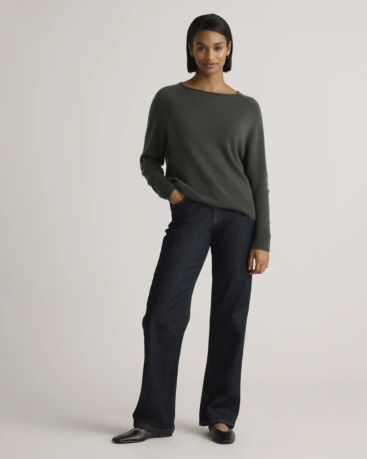 Mongolian Cashmere Boatneck Sweater
