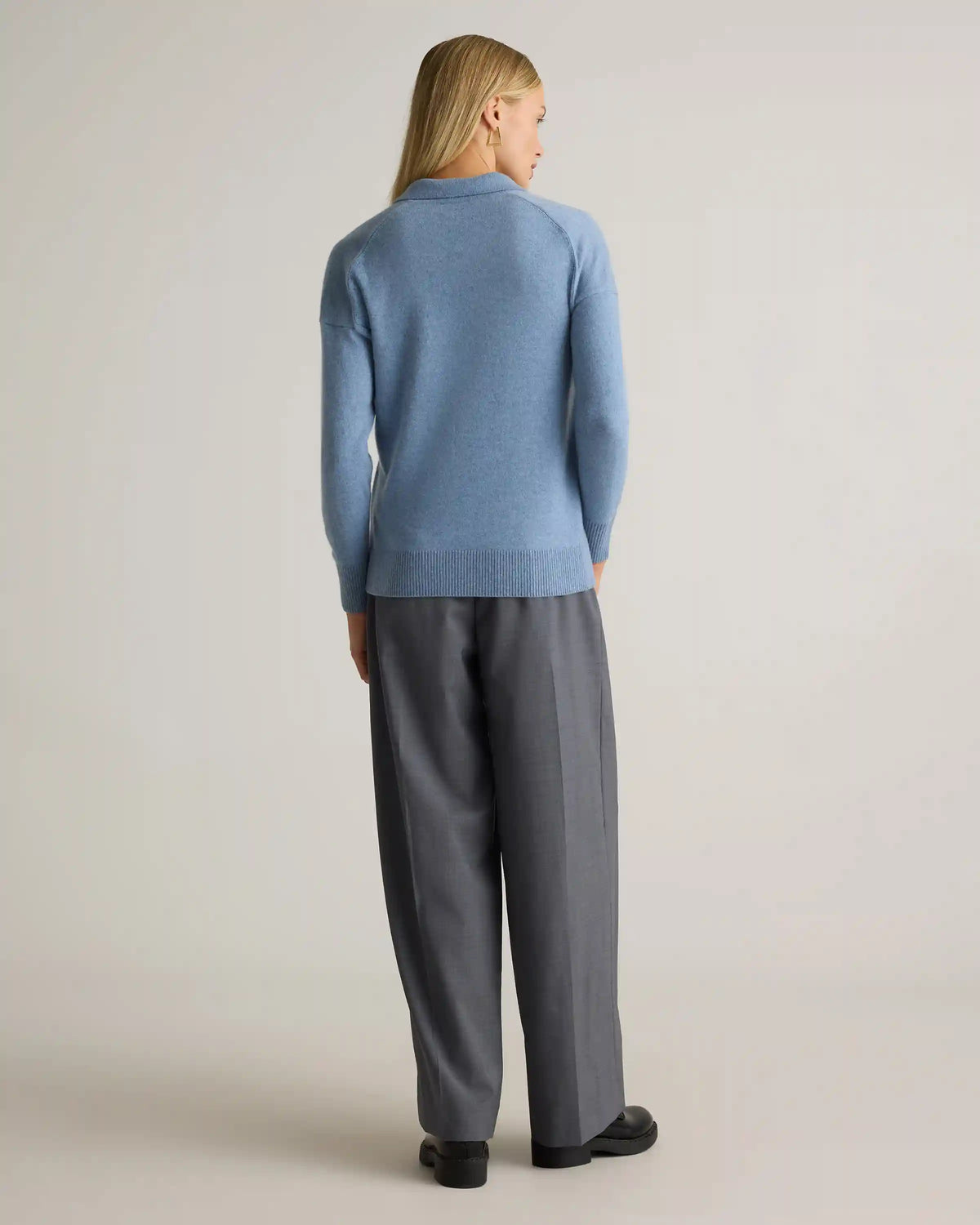 Mongolian Cashmere Polo Sweater