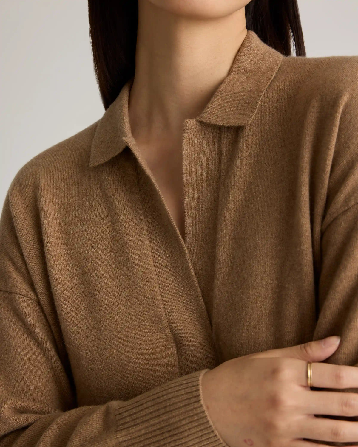 Mongolian Cashmere Polo Sweater