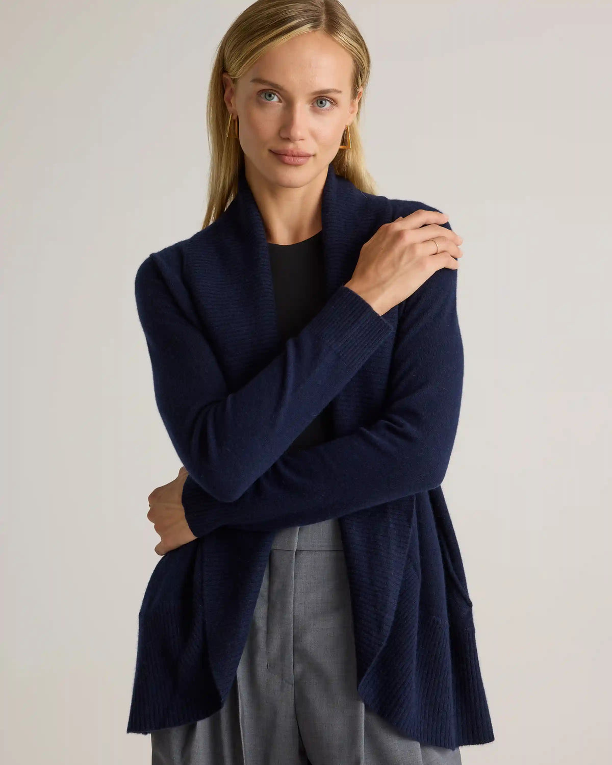 Mongolian Cashmere Open Cardigan Sweater
