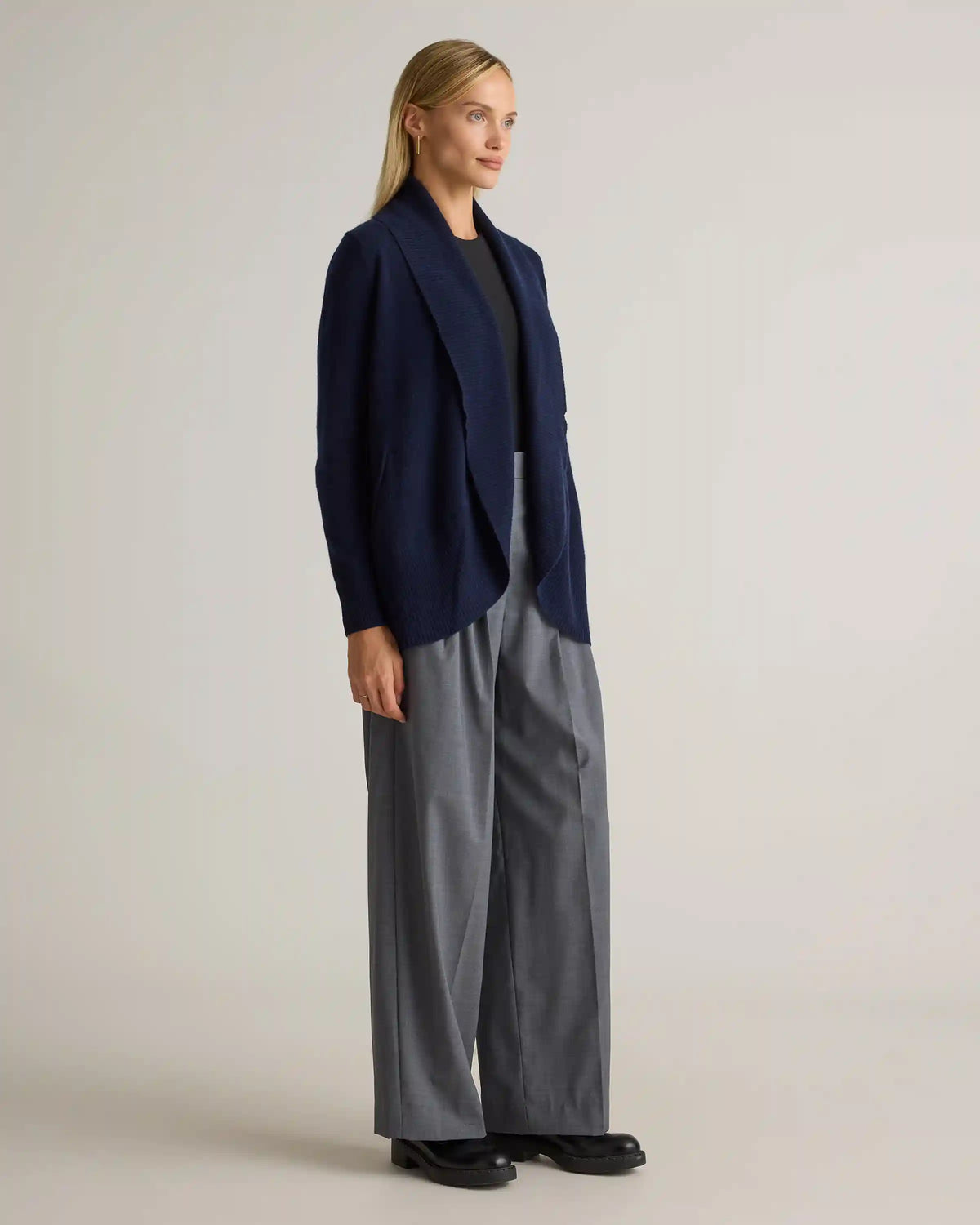 Mongolian Cashmere Open Cardigan Sweater