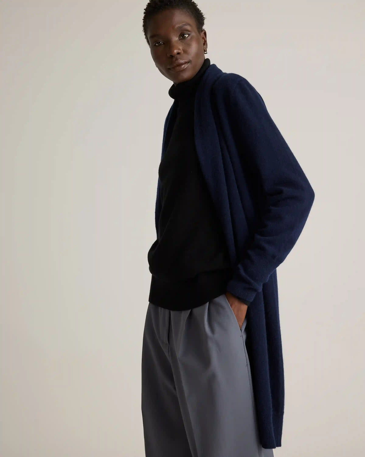 Mongolian Cashmere Duster Cardigan Sweater