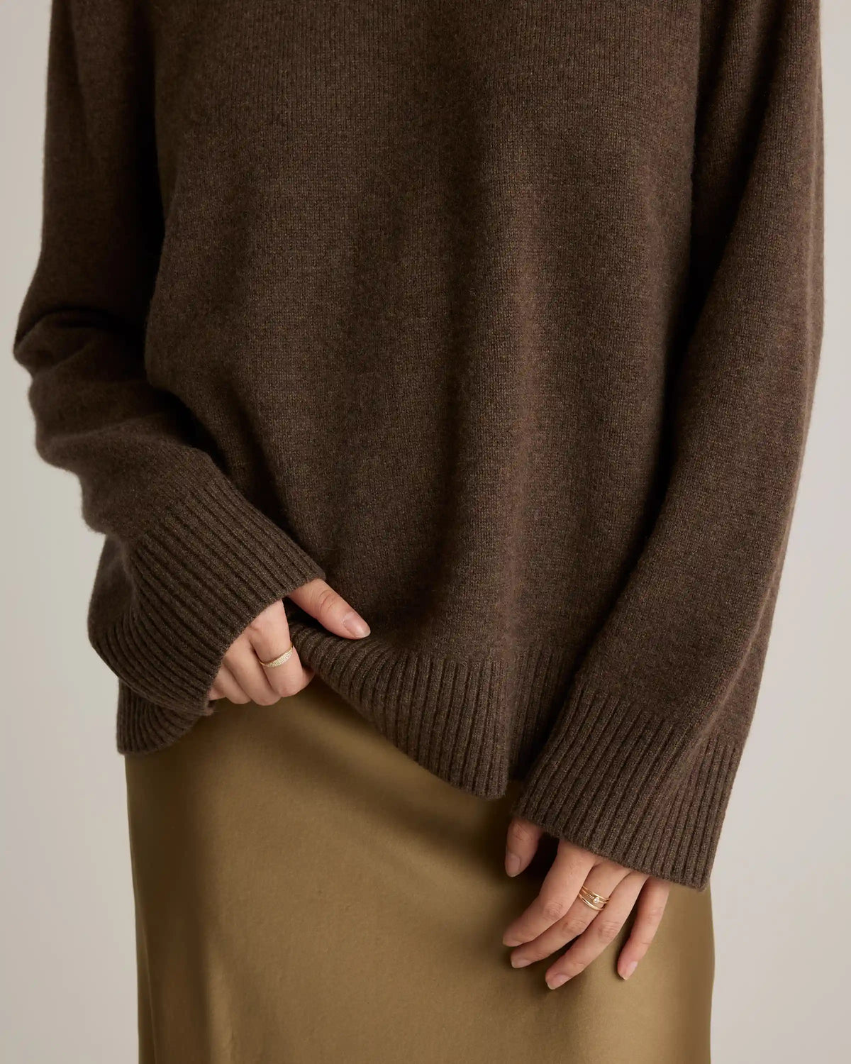 Mongolian Cashmere Oversized Crewneck Sweater
