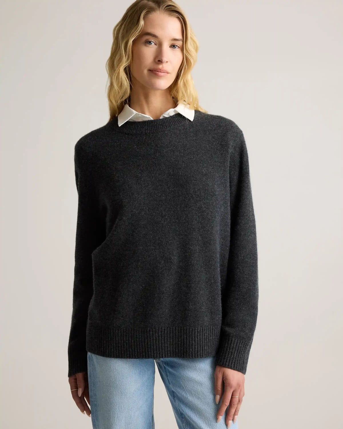 Mongolian Cashmere Oversized Crewneck Sweater