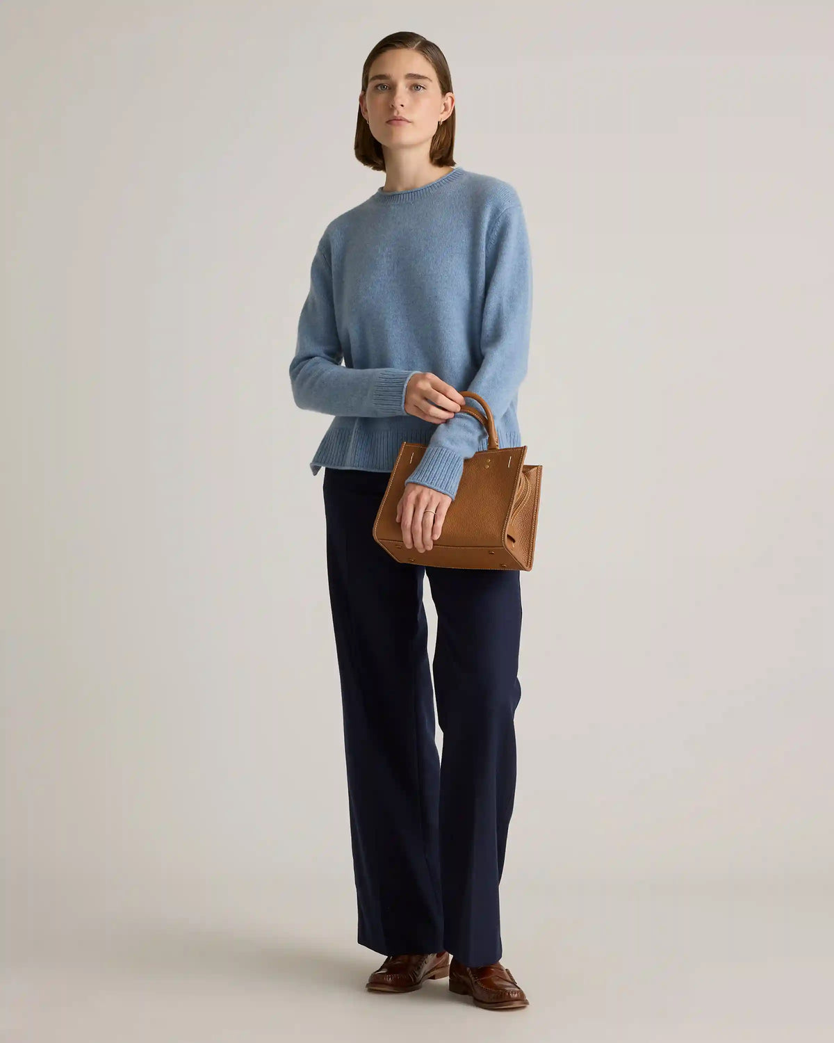 Mongolian Cashmere Boxy Crewneck Sweater