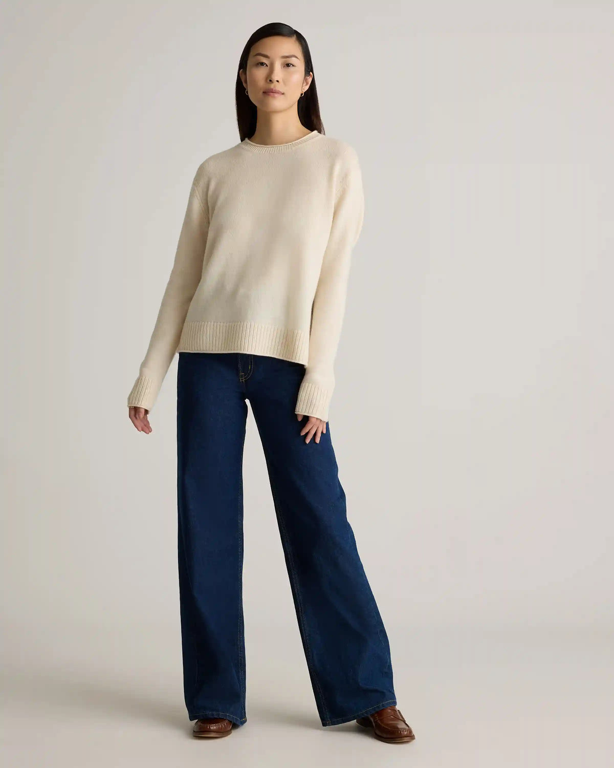 Mongolian Cashmere Boxy Crewneck Sweater