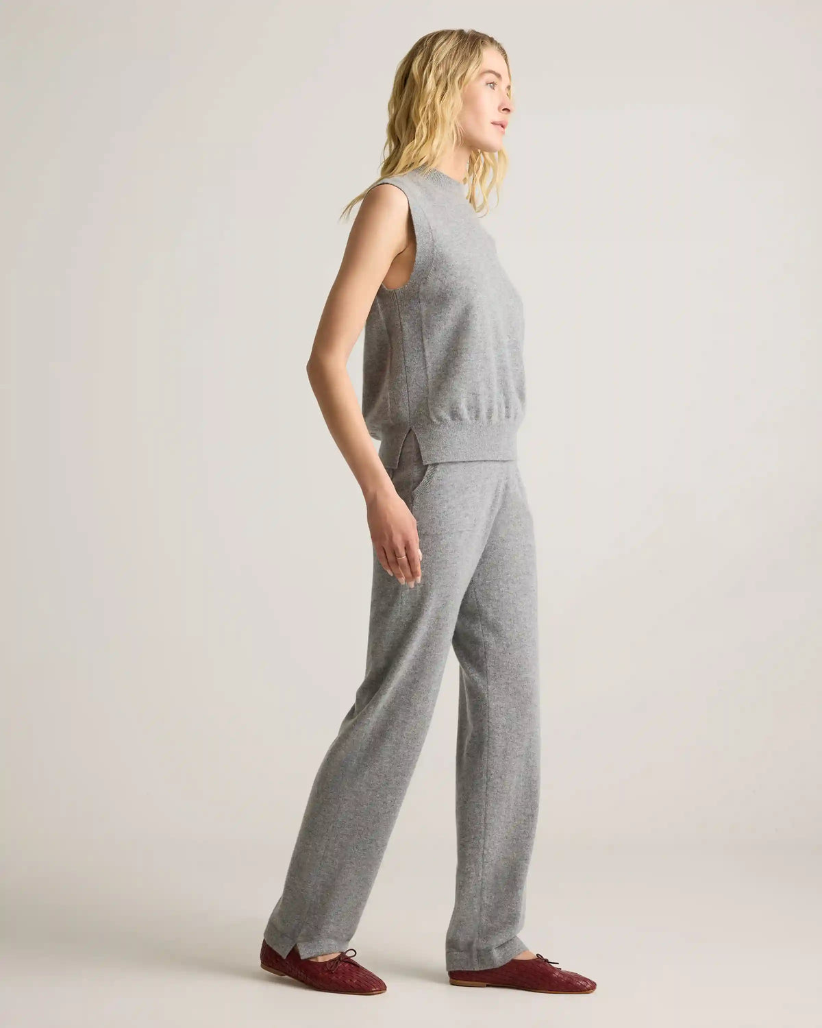 Mongolian Cashmere Mock Neck Sweater Vest