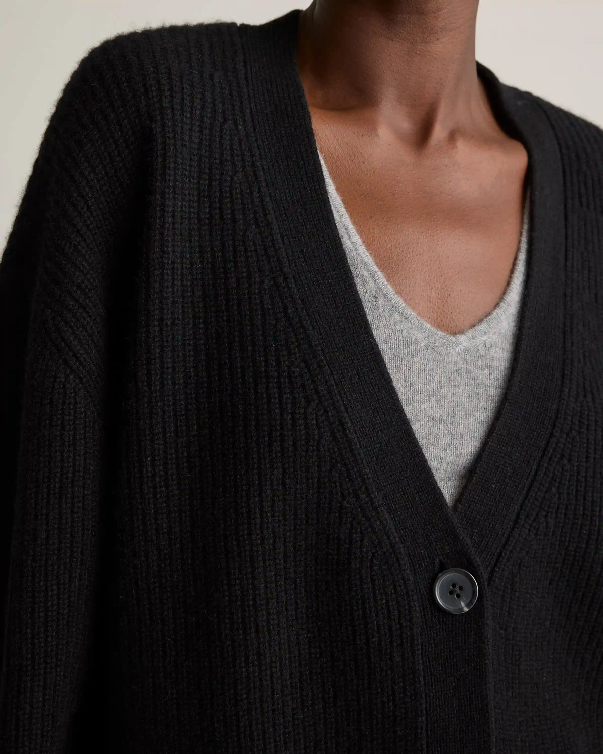 Mongolian Cashmere Oversized Boyfriend Cardigan Sweater