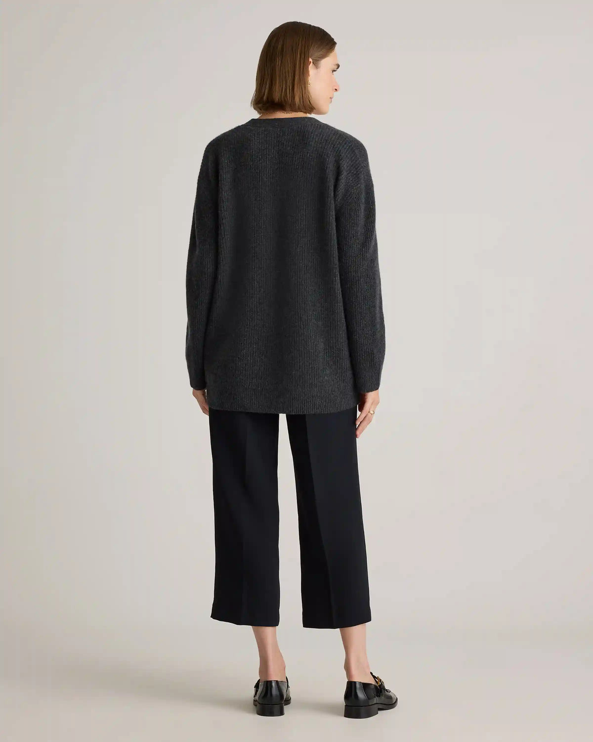 Mongolian Spring Cashmere Oversized Boyfriend Cardigan Sweater