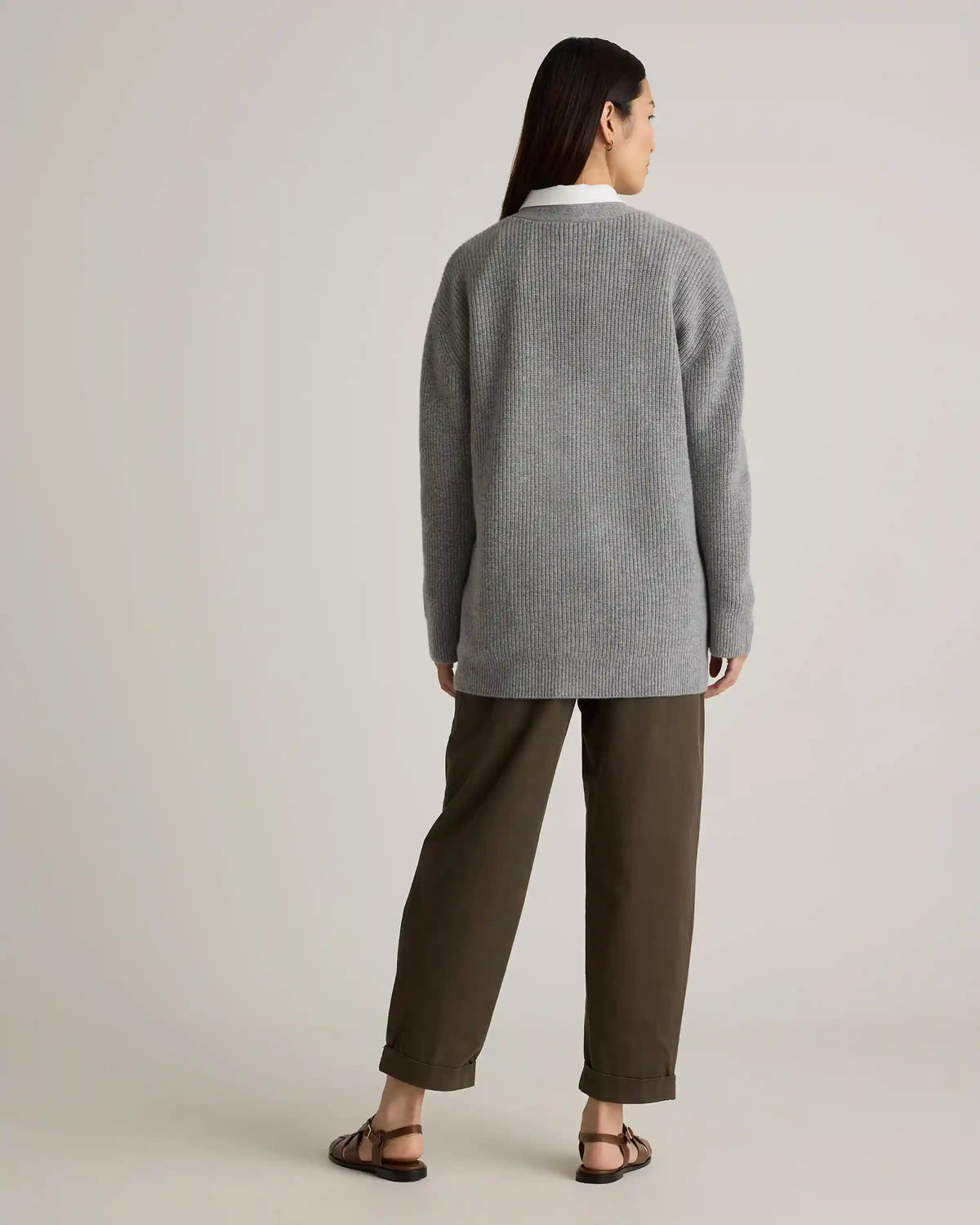 Mongolian Cashmere Oversized Boyfriend Cardigan Sweater