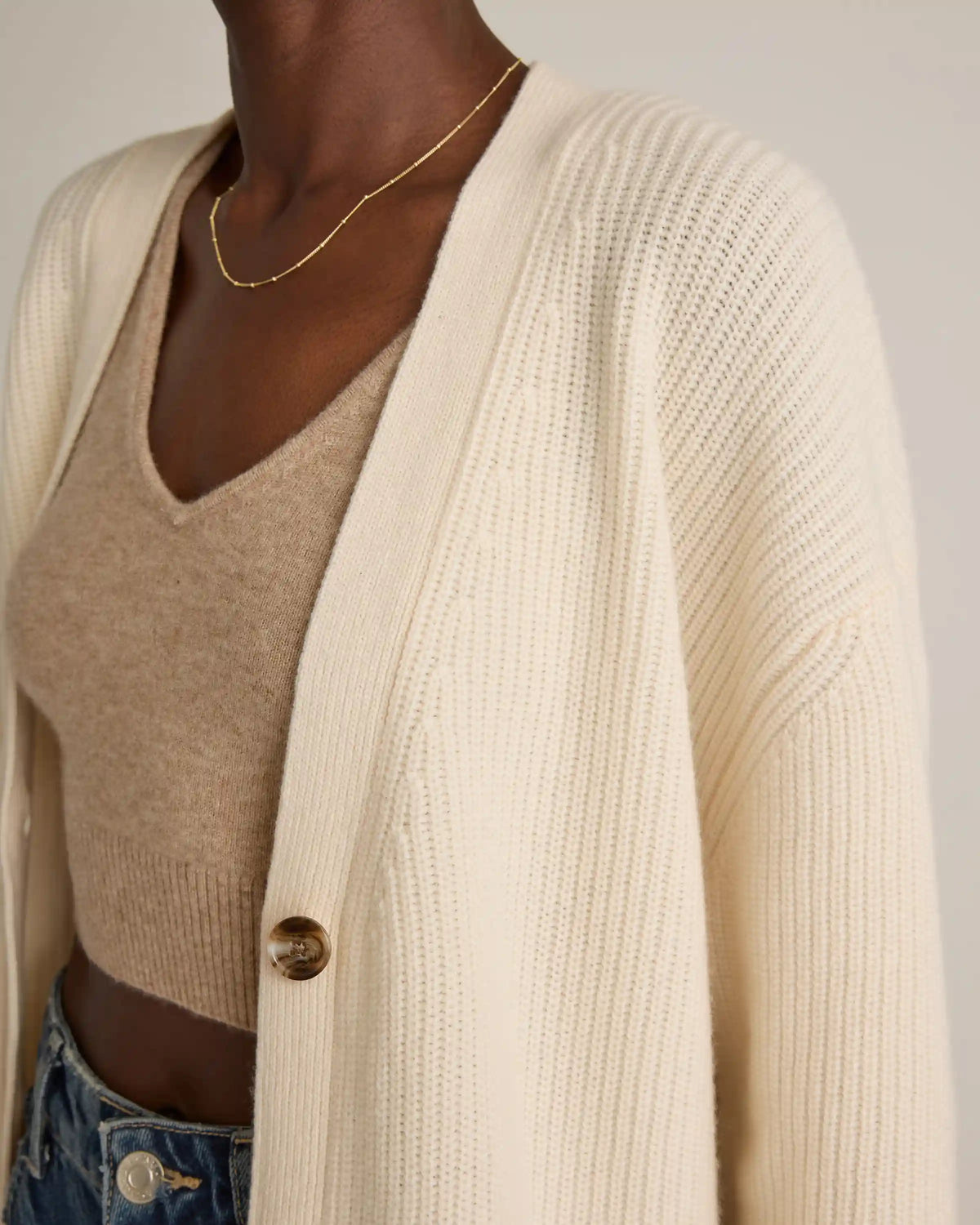 Mongolian Cashmere Oversized Boyfriend Cardigan Sweater