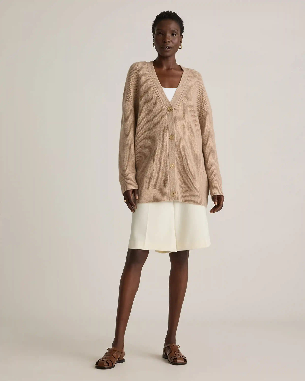 Mongolian Cashmere Oversized Boyfriend Cardigan Sweater