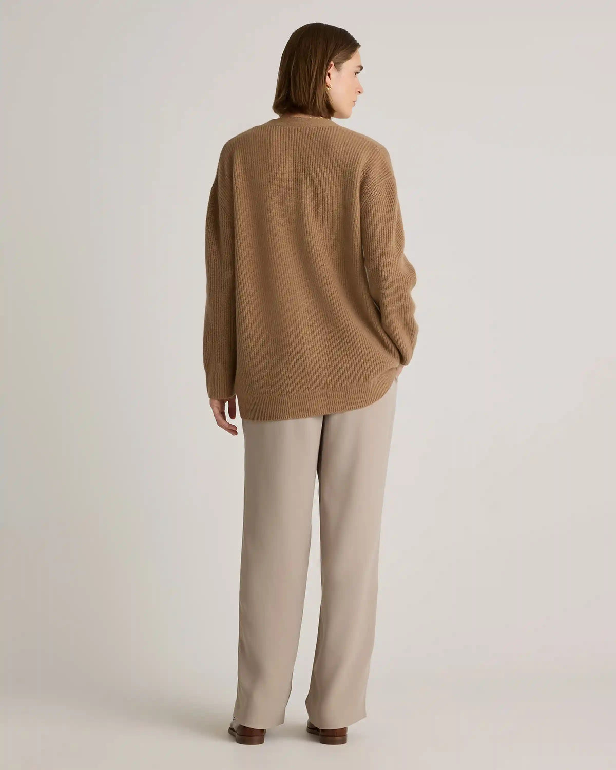 Mongolian Cashmere Oversized Boyfriend Cardigan Sweater
