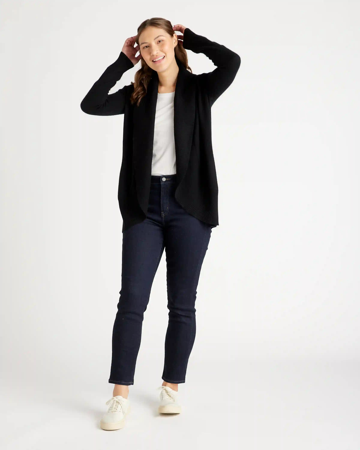 Mongolian Spring Cashmere Open Cardigan Sweater