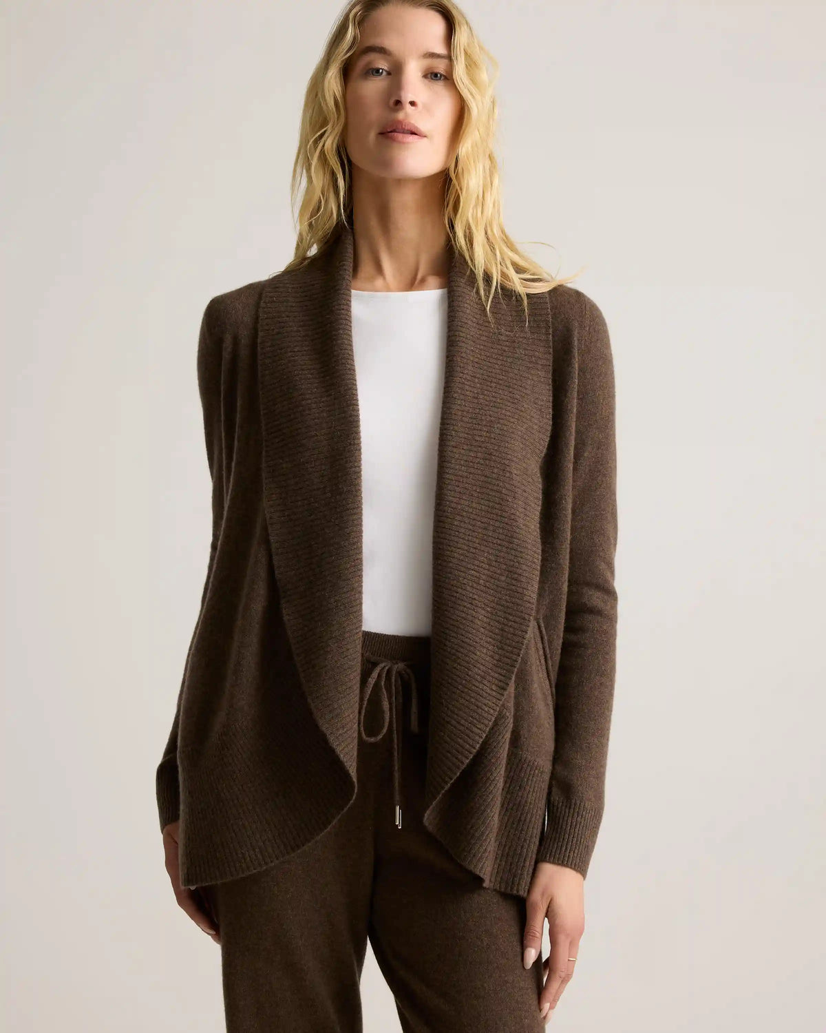 Mongolian Cashmere Open Cardigan Sweater