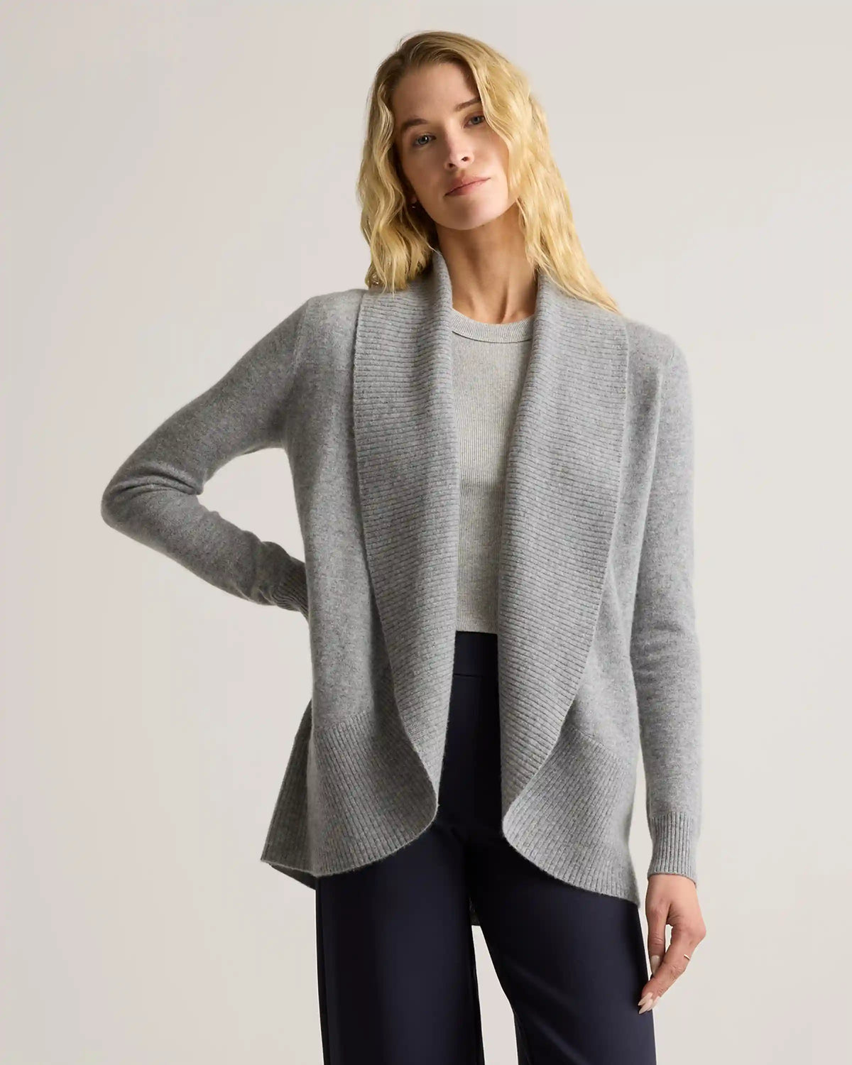 Mongolian Cashmere Open Cardigan Sweater
