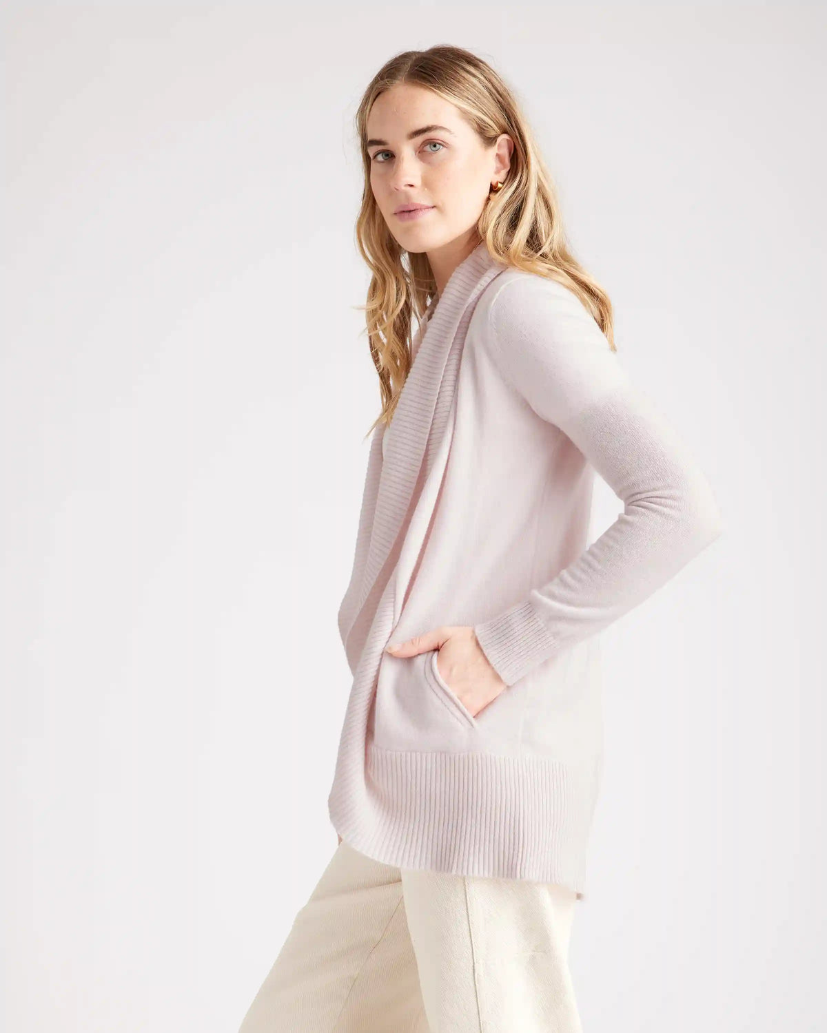 Mongolian Cashmere Open Cardigan Sweater