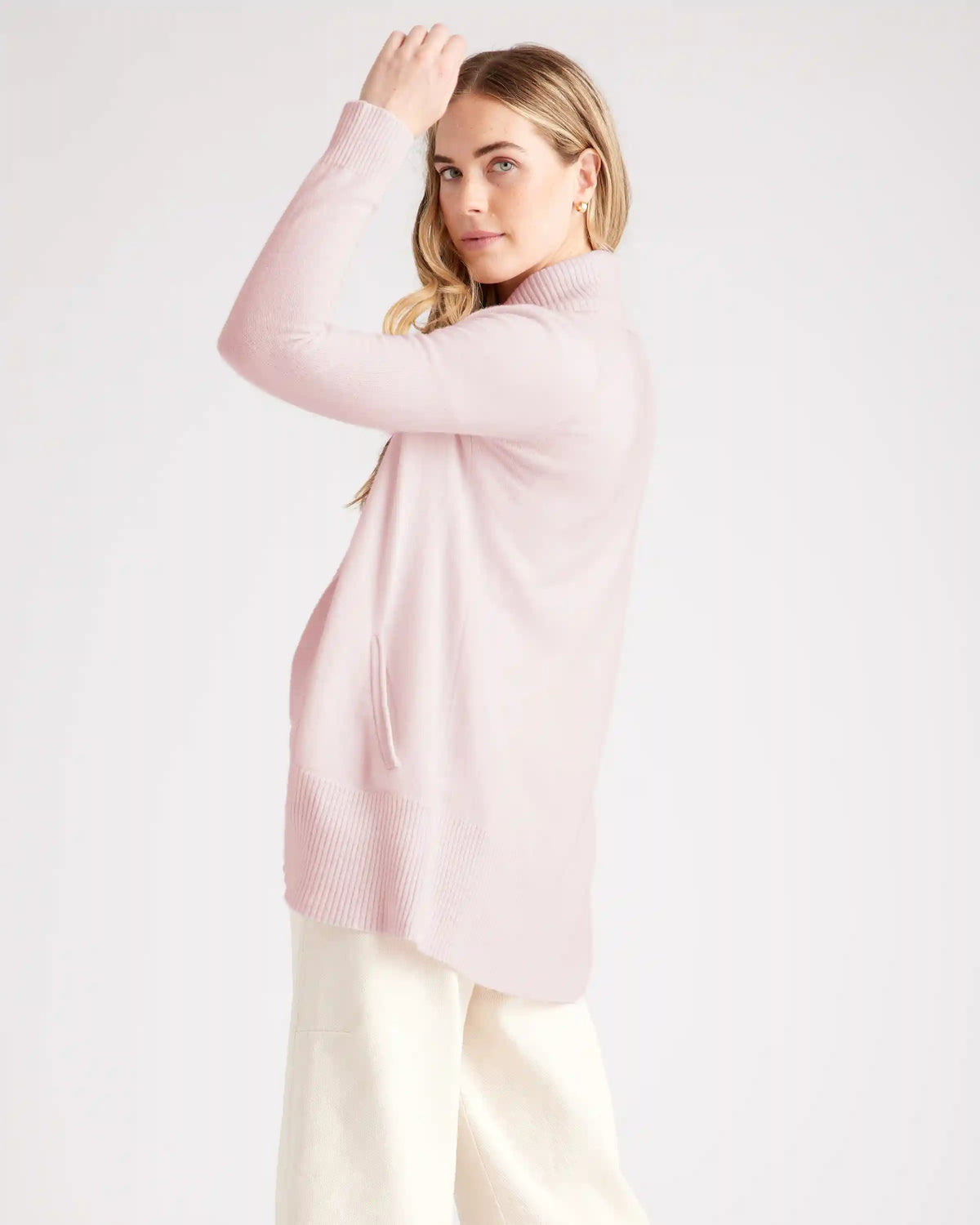 Mongolian Spring Cashmere Open Cardigan Sweater