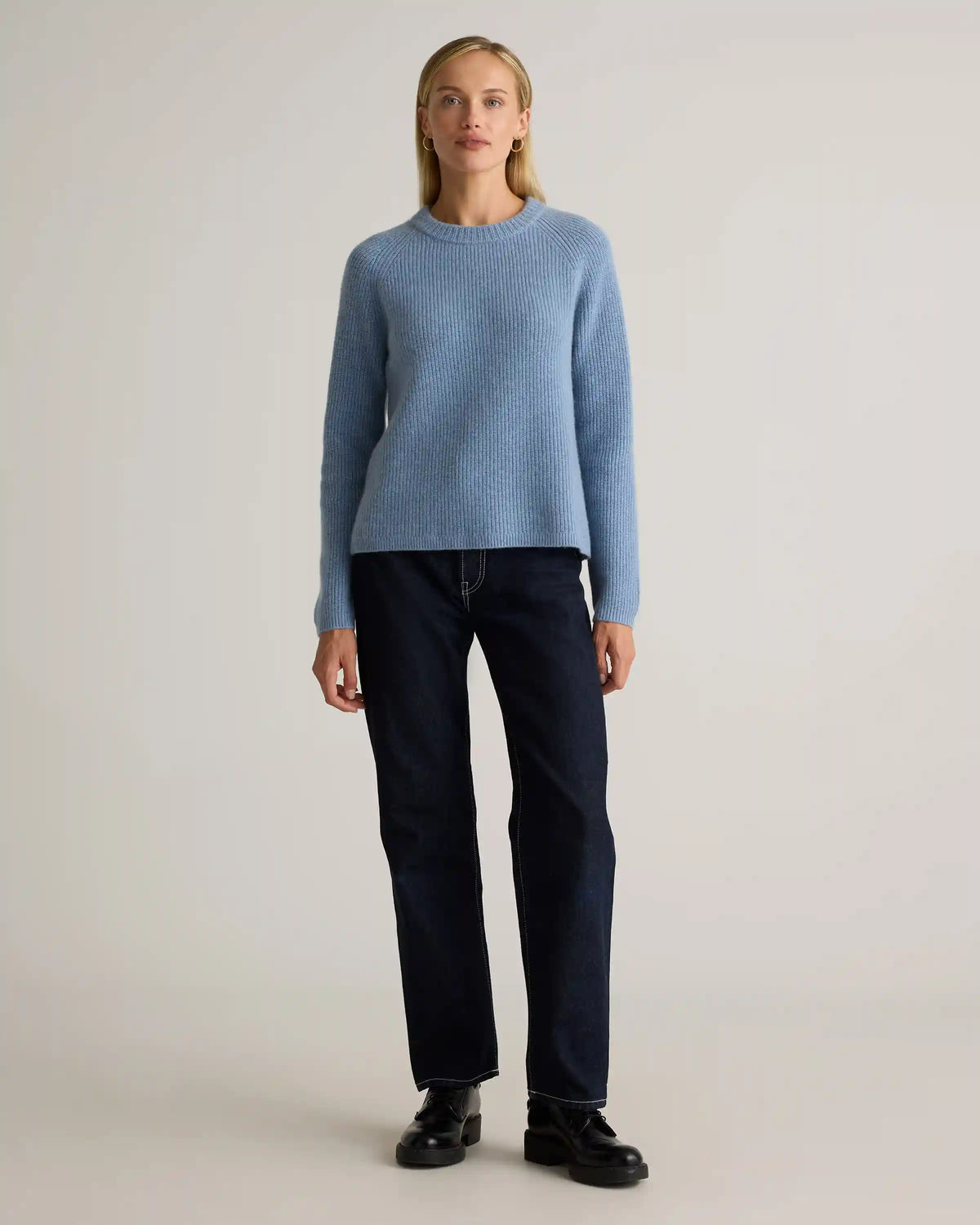 Mongolian Cashmere Fisherman Crewneck Sweater