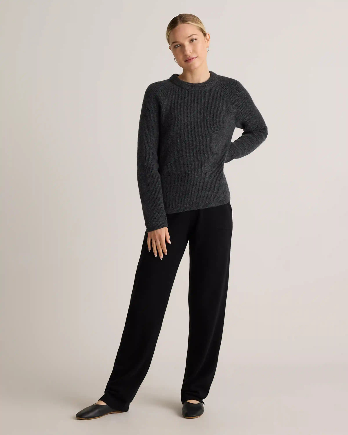 Mongolian Cashmere Fisherman Crewneck Sweater