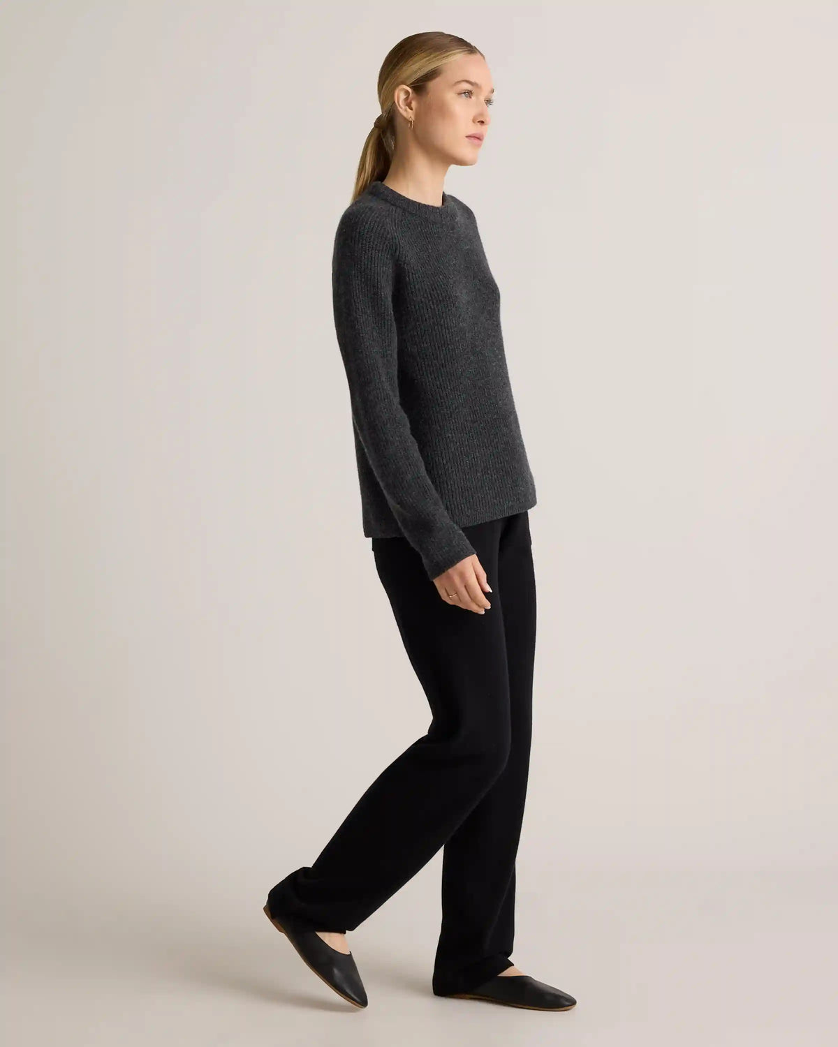 Mongolian Cashmere Fisherman Crewneck Sweater