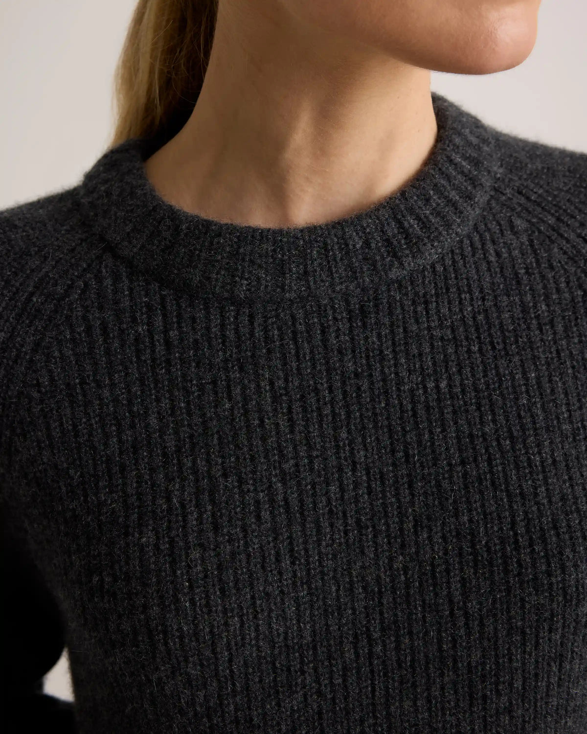 Mongolian Cashmere Fisherman Crewneck Sweater